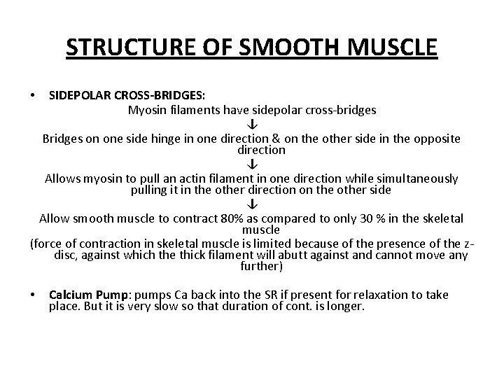 STRUCTURE OF SMOOTH MUSCLE SIDEPOLAR CROSS-BRIDGES: Myosin filaments have sidepolar cross-bridges ↓ Bridges on