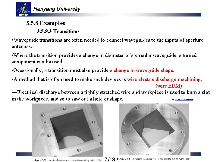 Hanyang University 3. 5. 8 Examples - 3. 5. 8. 3 Transitions • Waveguide