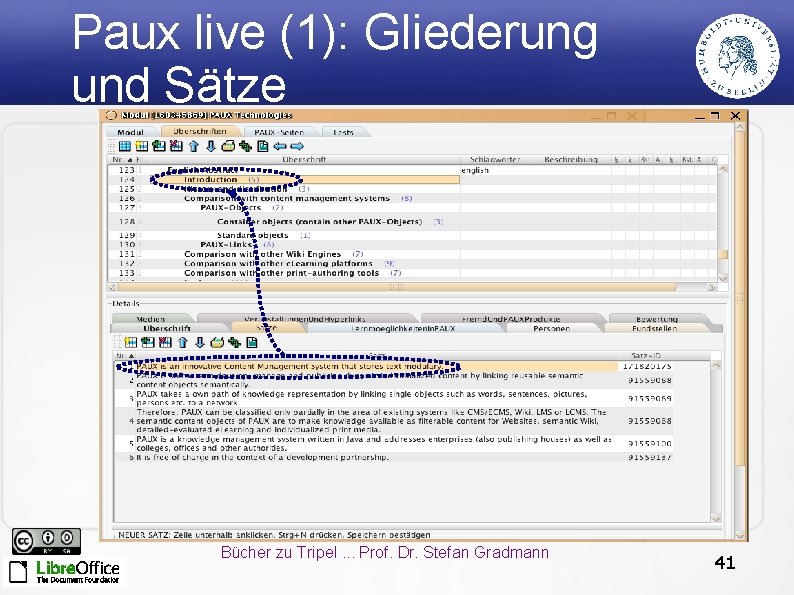 Paux live (1): Gliederung und Sätze Bücher zu Tripel. . . Prof. Dr. Stefan