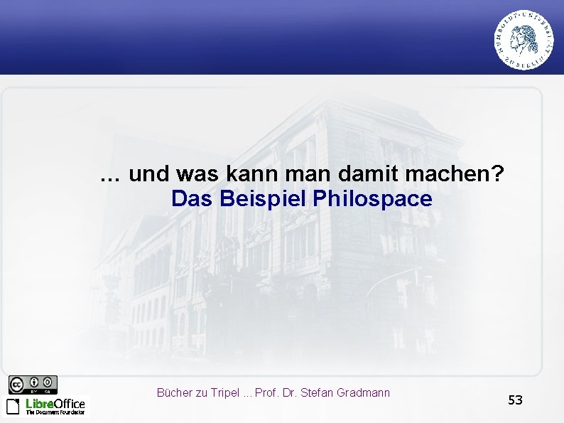 … und was kann man damit machen? Das Beispiel Philospace Bücher zu Tripel. .