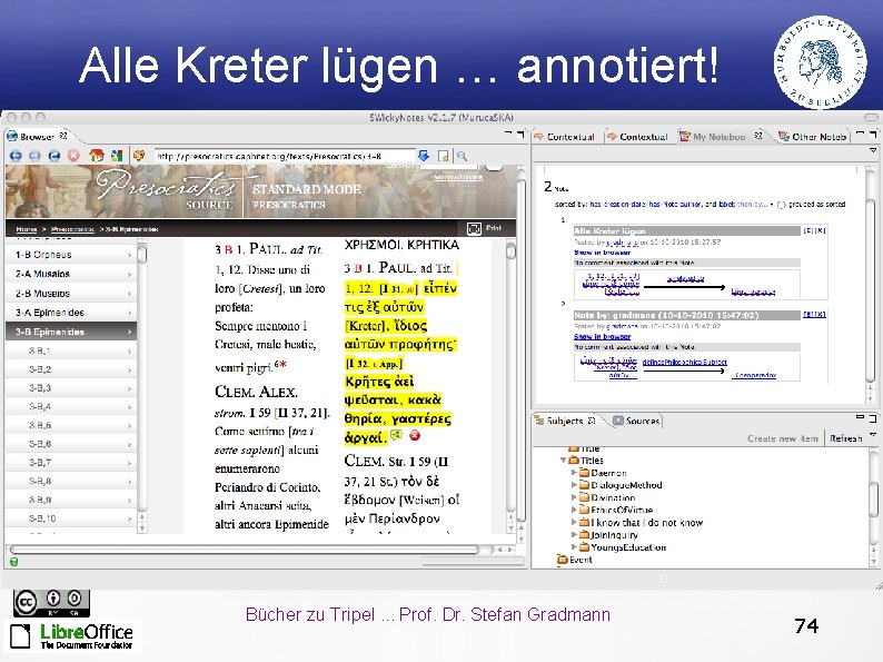 Alle Kreter lügen … annotiert! Bücher zu Tripel. . . Prof. Dr. Stefan Gradmann