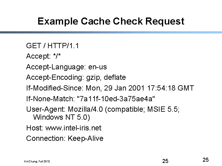 Example Cache Check Request GET / HTTP/1. 1 Accept: */* Accept-Language: en-us Accept-Encoding: gzip,