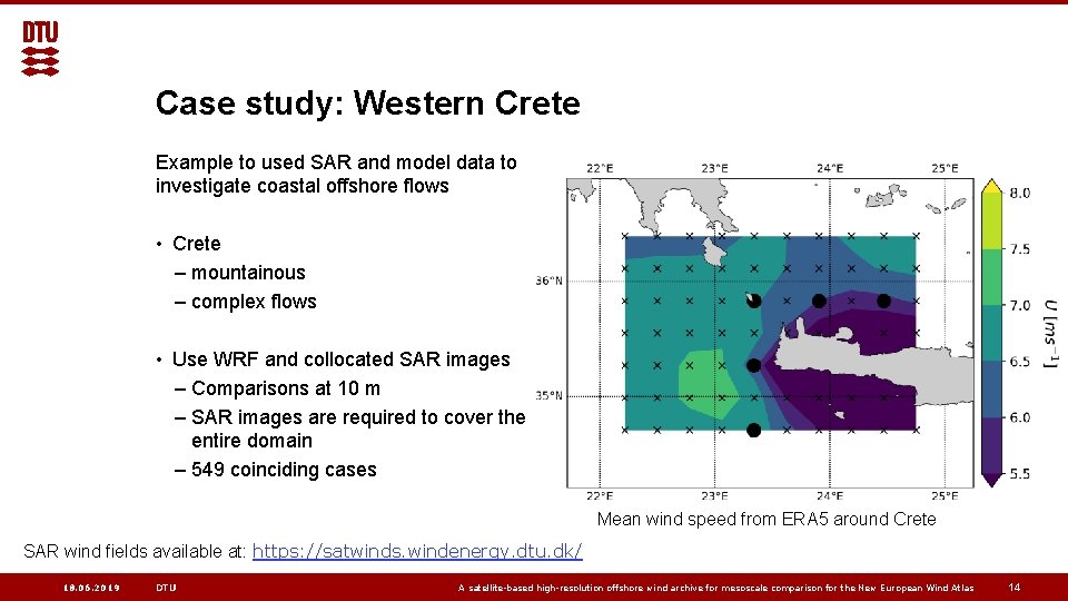 Case study: Western Crete Example to used SAR and model data to investigate coastal