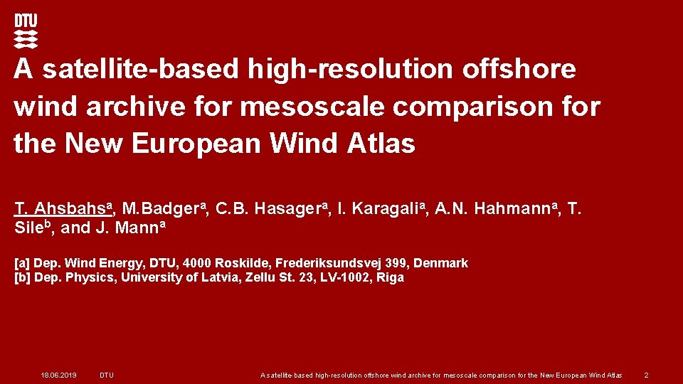 A satellite-based high-resolution offshore wind archive for mesoscale comparison for the New European Wind