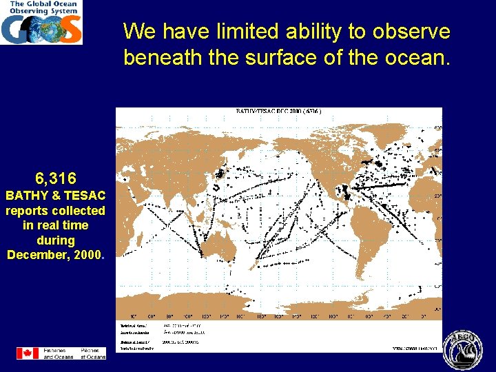 We have limited ability to observe beneath the surface of the ocean. 6, 316