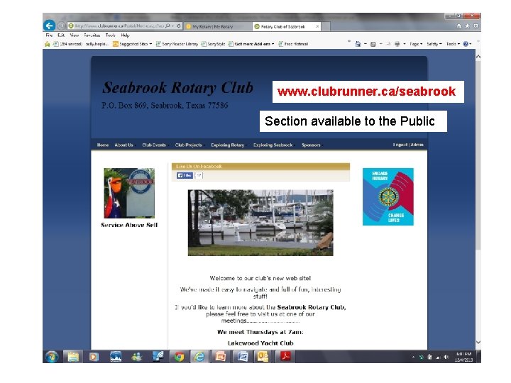 www. clubrunner. ca/seabrook Section available to the Public 42 