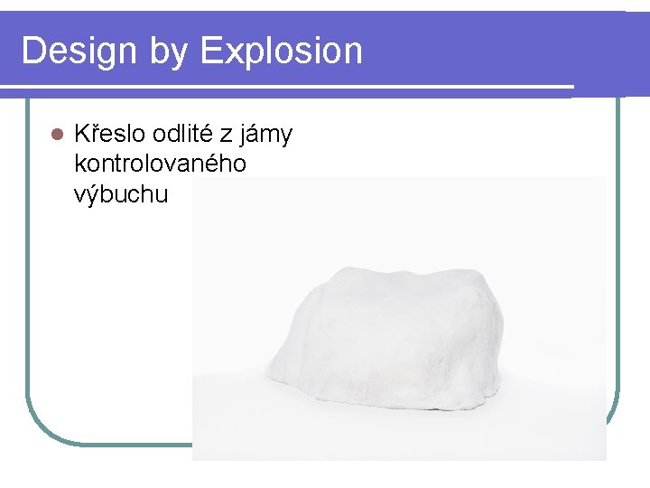Design by Explosion l Křeslo odlité z jámy kontrolovaného výbuchu 