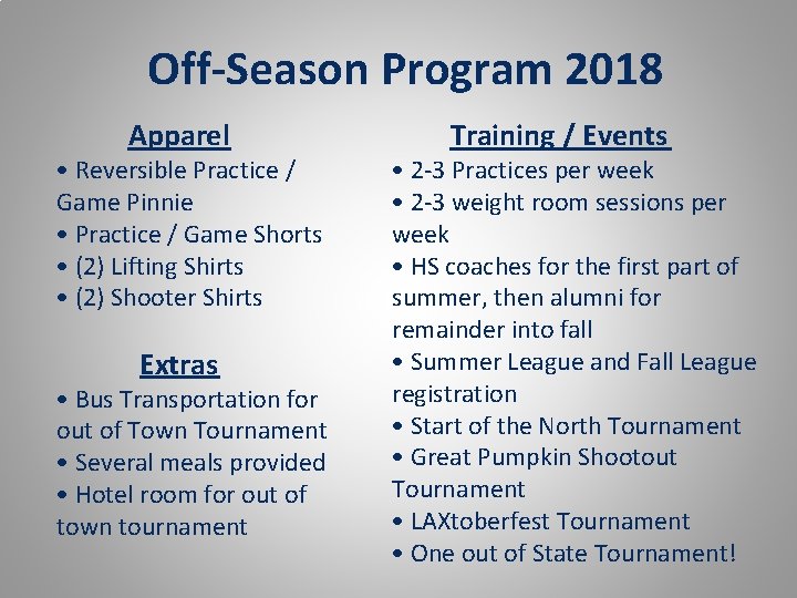 Off-Season Program 2018 Apparel • Reversible Practice / Game Pinnie • Practice / Game