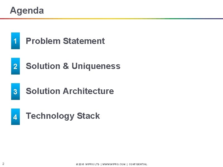 Agenda 2 1 Problem Statement 2 Solution & Uniqueness 3 Solution Architecture 4 Technology