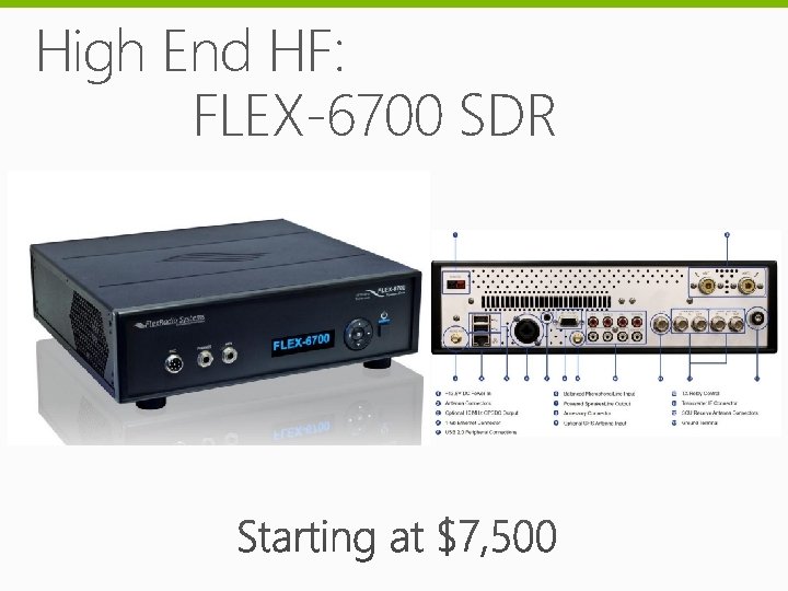 High End HF: FLEX-6700 SDR 