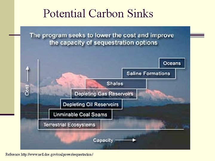 Potential Carbon Sinks Reference: http: //www. netl. doe. gov/coalpower/sequestration / 