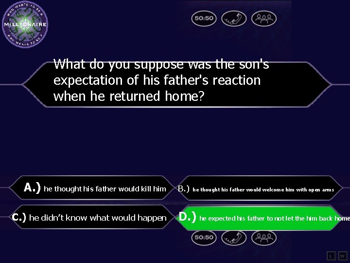 What do you suppose was the son's expectation of his father's reaction when he