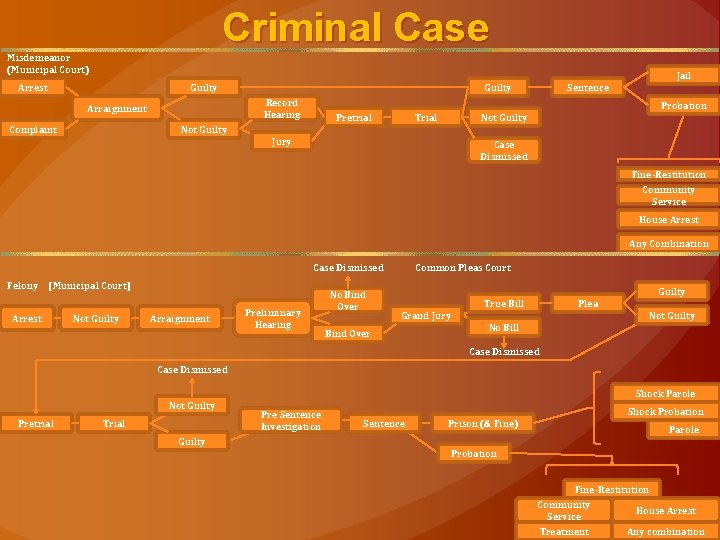 Criminal Case Misdemeanor (Municipal Court) Jail Arrest Guilty Record Hearing Arraignment Complaint Guilty Sentence