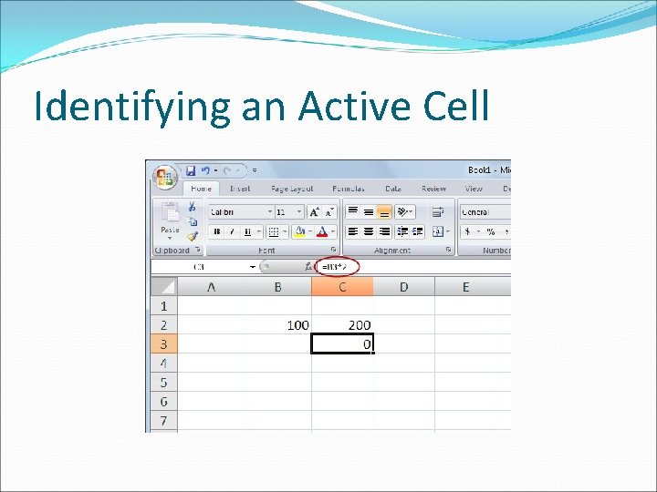 Identifying an Active Cell 