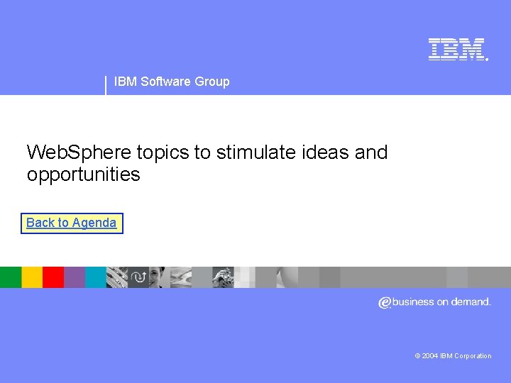 IBM Software Group | Web. Sphere software ® IBM Software Group Web. Sphere topics