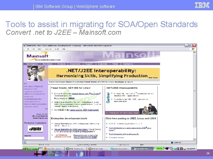 IBM Software Group | Web. Sphere software Tools to assist in migrating for SOA/Open