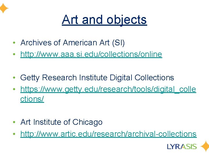 Art and objects • Archives of American Art (SI) • http: //www. aaa. si.