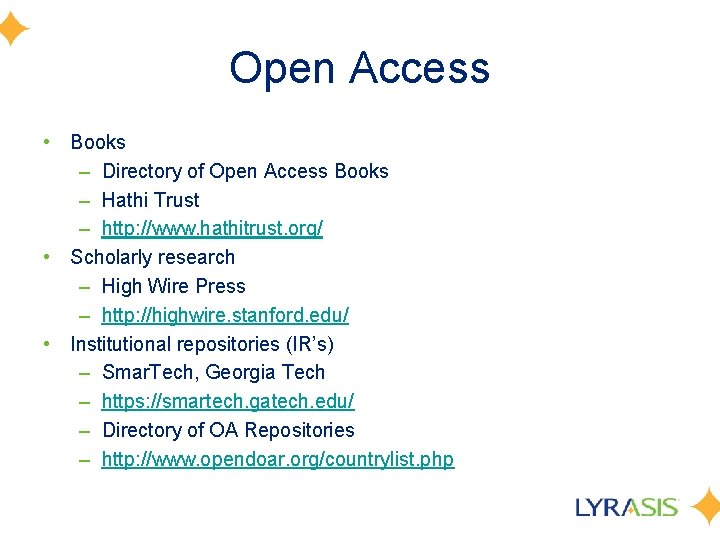 Open Access • Books – Directory of Open Access Books – Hathi Trust –
