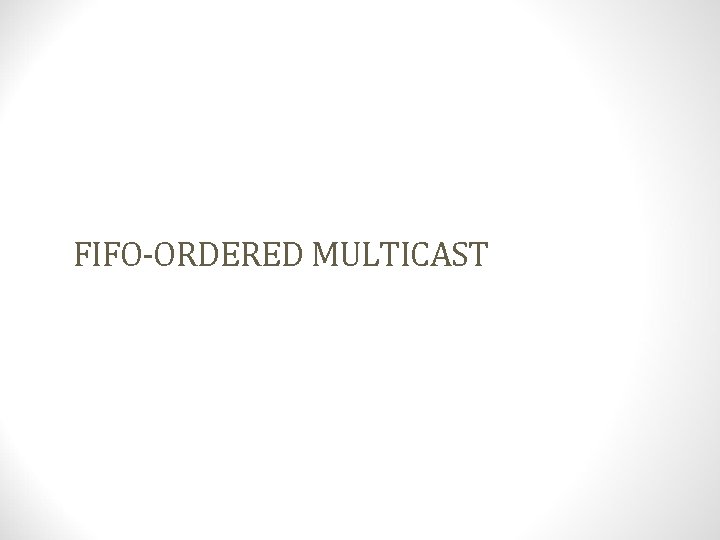 FIFO-ORDERED MULTICAST 