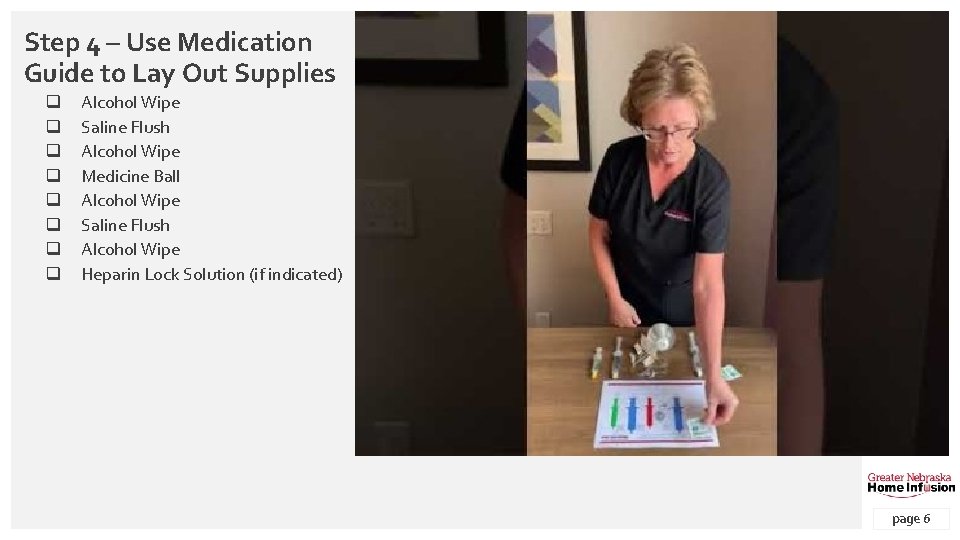 Step 4 – Use Medication Guide to Lay Out Supplies q q q q