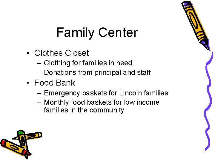 Family Center • Clothes Closet – Clothing for families in need – Donations from