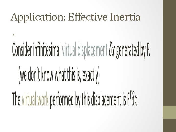 Application: Effective Inertia • 