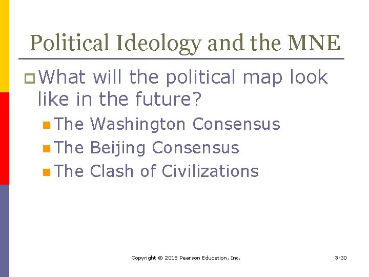 Political Ideology and the MNE p What will the political map look like in