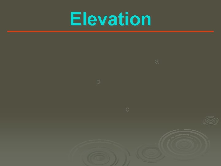 Elevation a b c 