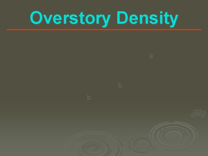 Overstory Density a b b 