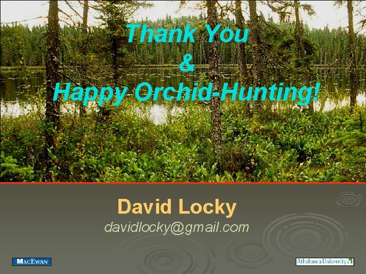 Thank You & Happy Orchid-Hunting! David Locky davidlocky@gmail. com 