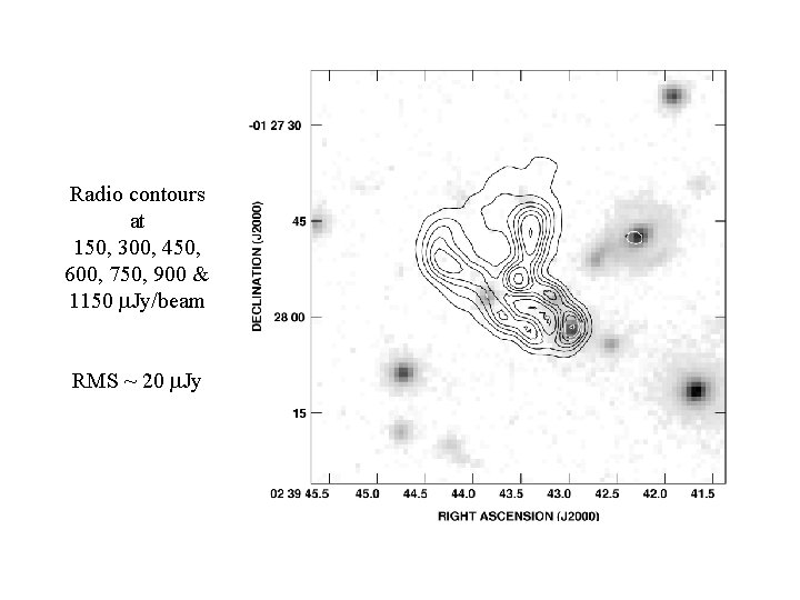 The De Propris Structure Radio contours at 150, 300, 450, 600, 750, 900 &