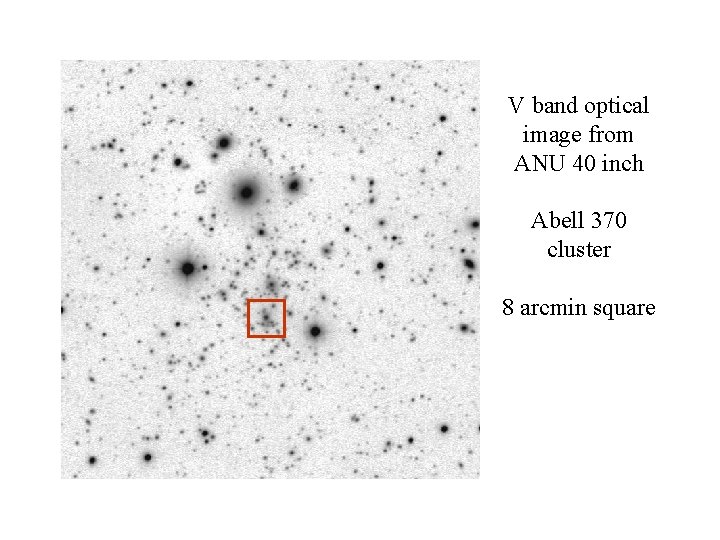 Radio Arc V band optical image from ANU 40 inch Abell 370 cluster 8