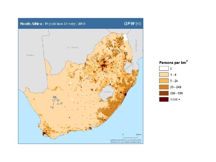 Population Density – South Africa 