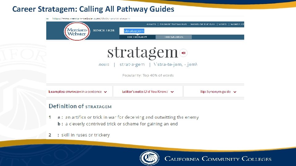 Career Stratagem: Calling All Pathway Guides 