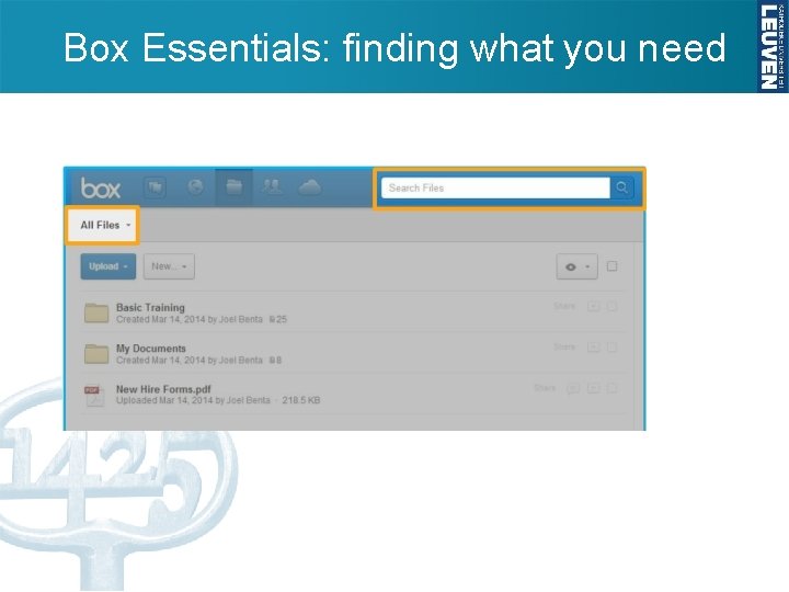 Box Essentials: finding what you need 