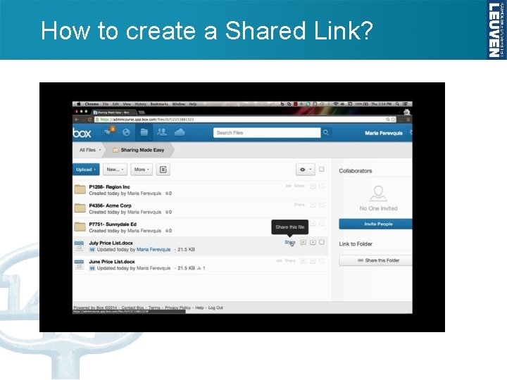 How to create a Shared Link? 