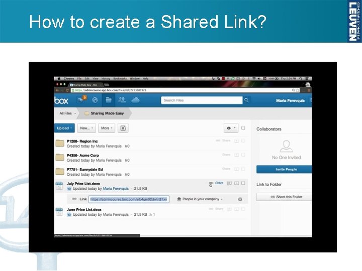 How to create a Shared Link? 