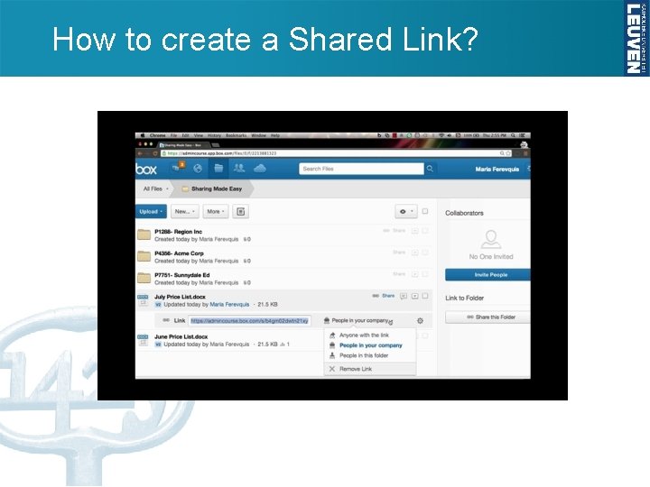 How to create a Shared Link? 