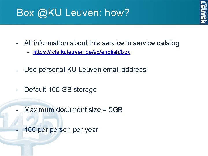 Box @KU Leuven: how? - All information about this service in service catalog -