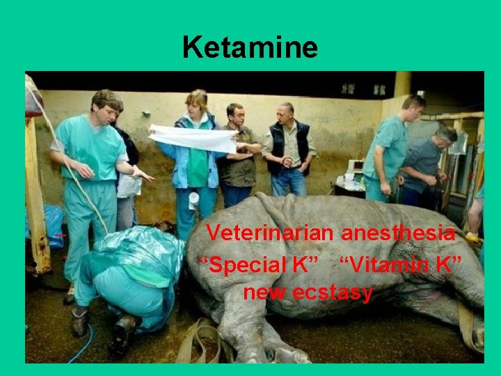Ketamine – • Veterinarian anesthesia “Special K” “Vitamin K” new ecstasy 