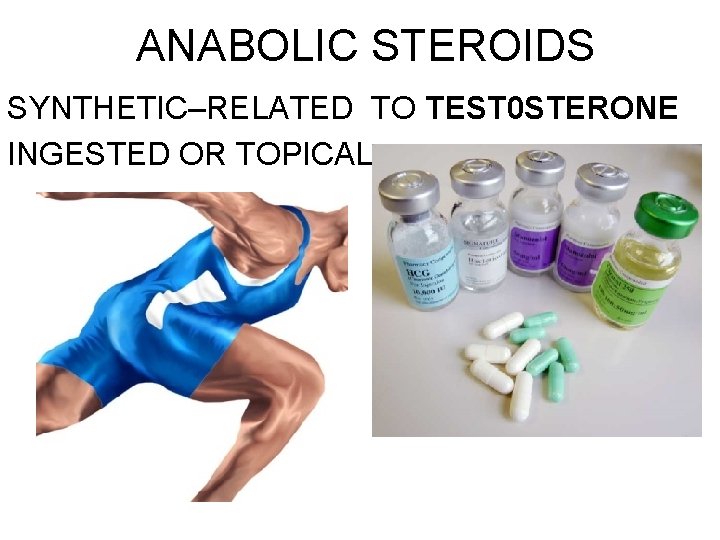 ANABOLIC STEROIDS SYNTHETIC–RELATED TO TEST 0 STERONE INGESTED OR TOPICAL 