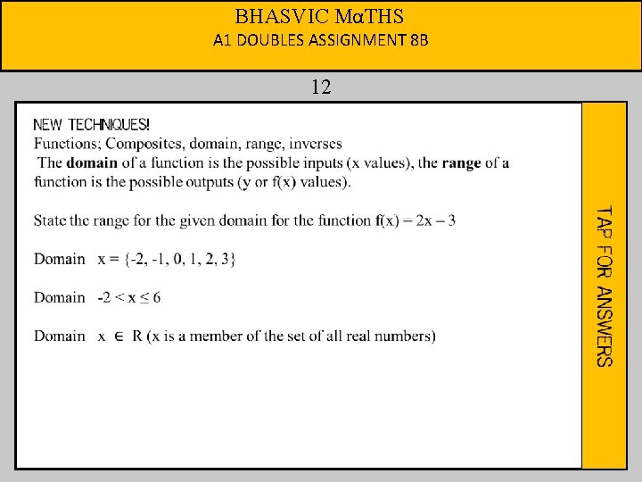 BHASVIC MαTHS A 1 DOUBLES ASSIGNMENT 8 B 12 