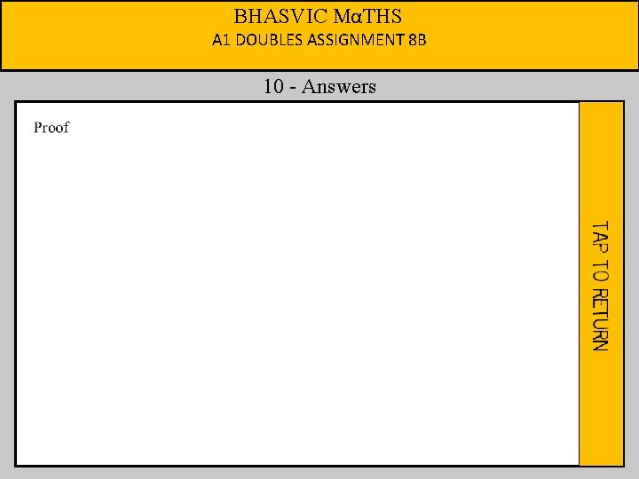 BHASVIC MαTHS A 1 DOUBLES ASSIGNMENT 8 B 10 - Answers 