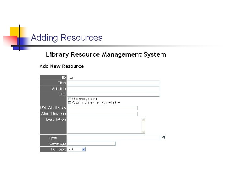 Adding Resources 