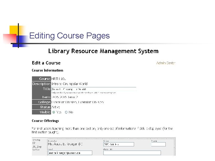 Editing Course Pages 