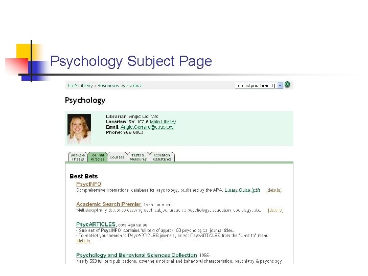 Psychology Subject Page 