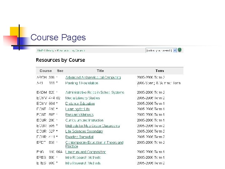 Course Pages 