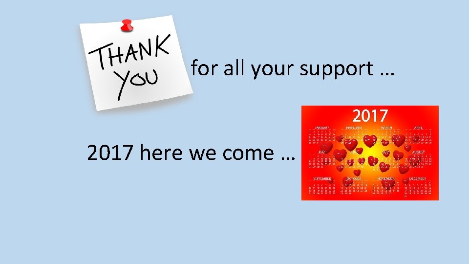 Thank you for all your support … 2017 here we come … 