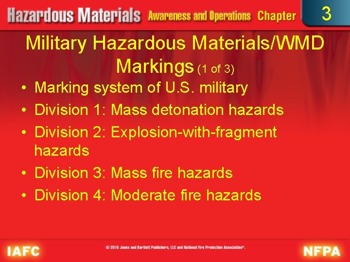 3 Military Hazardous Materials/WMD Markings (1 of 3) • Marking system of U. S.