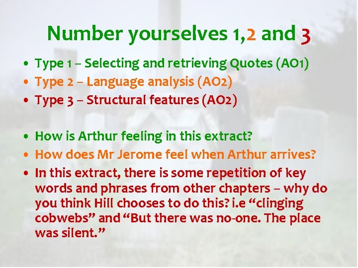 Number yourselves 1, 2 and 3 • Type 1 – Selecting and retrieving Quotes